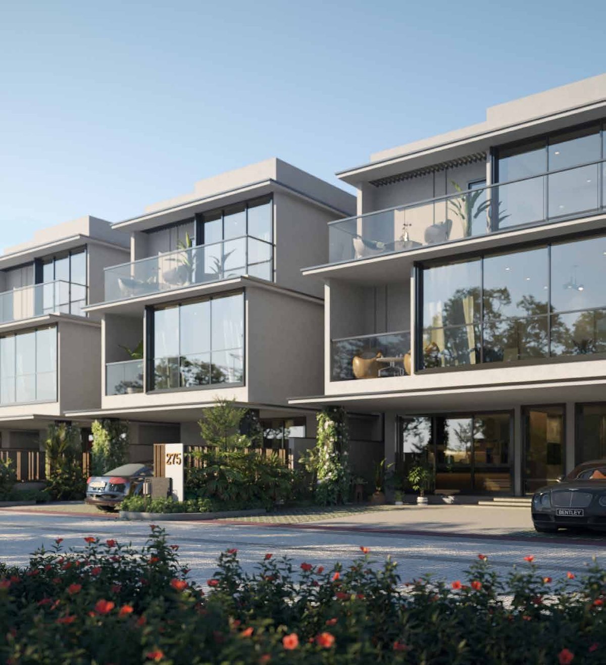 Casagrand Vybe — villa street with wide driveways and landscaping